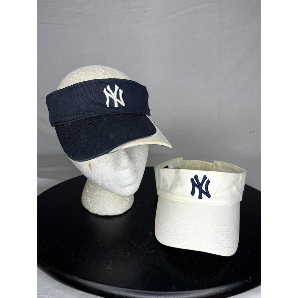 Nike New Era New York Yankees Visors Hats Adjustable Size Black & White MLB READ